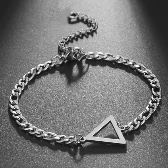Geometric Stainless Steel Triangle Bracelet Handmade Design
