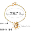 Geometric Starfish Pendant Stainless Steel Necklace For Women With Electroplated Finish And Rope Chain