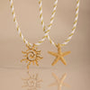 Geometric Starfish Pendant Stainless Steel Necklace For Women With Electroplated Finish And Rope Chain