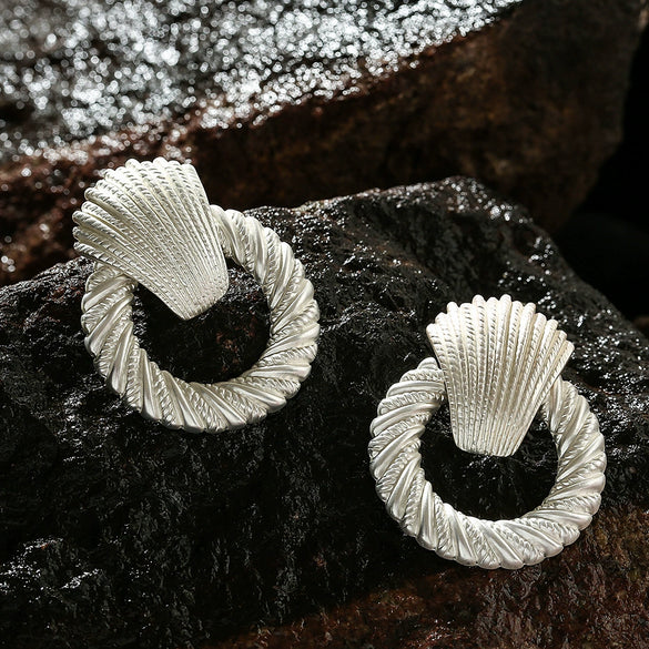 Geometric Statement Pendant Earrings Minimalist Alloy Fashion Jewelry With Bold Abstract Styling