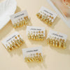 Geometric Stud Earrings Set Imitation Pearl Dot Diamond Elegant Electroplated Women's Jewelry