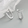 Geometric T Shaped Diamond Studded Earrings In S925 Sterling Silver With Electroplated Finish