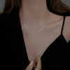 Geometric Tassel Necklace For Women Real Gold Electroplated Alloy Cold Style Simple Clavicle Chain