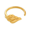 Geometric Texture Open Ring Titanium Steel 18K Gold Plated Jewelry