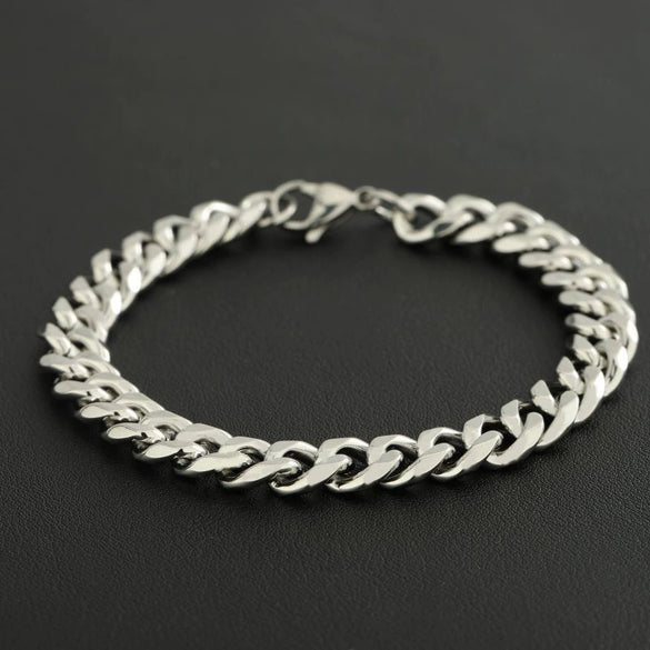 Geometric Titanium Steel Cuban Link Bracelet With Electroplated Finish Unisex Fashion Jewelry