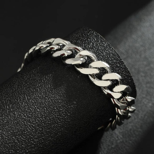 Geometric Titanium Steel Cuban Link Bracelet With Electroplated Finish Unisex Fashion Jewelry
