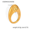 Geometric 316L Stainless Steel Goldplated Ring Unisex Electroplated Design