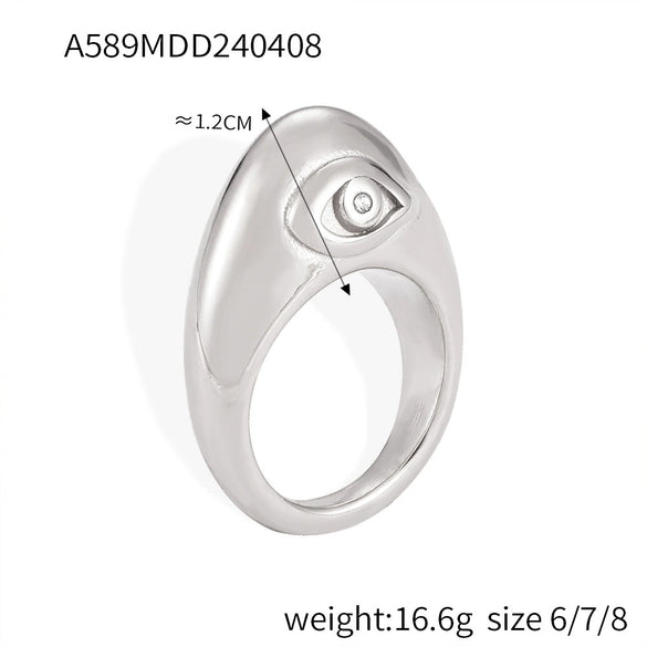 Geometric 316L Stainless Steel Goldplated Ring Unisex Electroplated Design