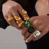 Geometric 316L Stainless Steel Goldplated Ring Unisex Electroplated Design