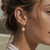 Geometric Titanium Steel Pearl Earrings For Women Minimalist Electroplated Stainless Steel Fashion Jewelry