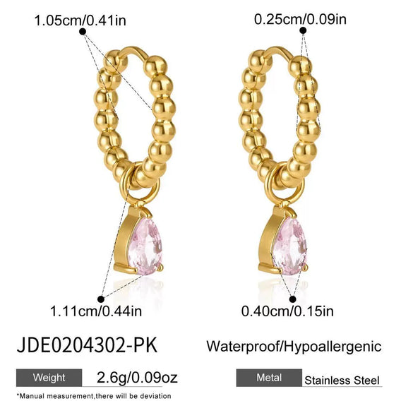 Geometric Titanium Steel Pearl Earrings For Women Minimalist Electroplated Stainless Steel Fashion Jewelry