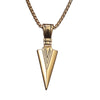 Geometric Triangle Spearhead Pendant Necklace Alloy Electroplated Snake Chain Unisex Fashion Jewelry
