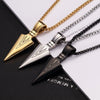Geometric Triangle Spearhead Pendant Necklace Alloy Electroplated Snake Chain Unisex Fashion Jewelry