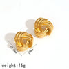 Geometric Triangle Stainless Steel Necklace Earrings Jewelry Suit With Electroplating For Women
