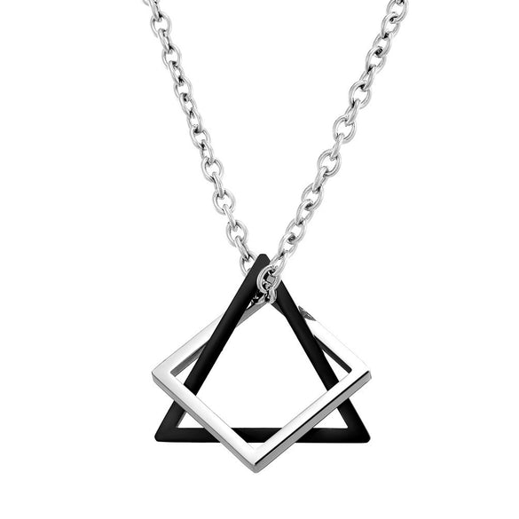 Geometric Triangle Sweater Chain Necklace Set With Electroplated Alloy Ushaped Pendant Unisex Fashion Jewelry