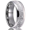 Geometric Tungsten Steel Wedding Ring With Silver Wire Inlay And Real Gold Plating Light Luxury Unisex Spherical Design