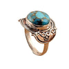 Geometric Turquoise Metal Jewelry With Electroplated Finish Retro Unisex Fashion Accessory For Wholesale
