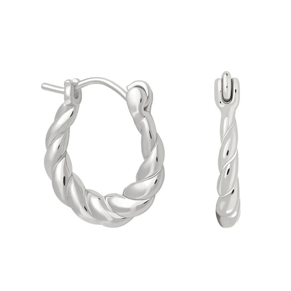 Geometric Twisted Design Earrings With Silver Needle And Copper Electroplated Retro Simple Earrings For Women
