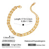 Geometric Vacuum Gold Plated Stainless Steel Necklace And Bracelet Jewelry Set For Women With Lobster Clasp