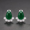 Geometric Water Drop Earrings With Zircon And Pearl Accents Electroplated Copper Women's Fashion Jewelry