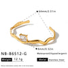 Geometric Water Drop Stainless Steel Bracelet For Women With Zircon Inlay And 18K Gold Vacuum Plated Finish