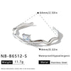 Geometric Water Drop Stainless Steel Bracelet For Women With Zircon Inlay And 18K Gold Vacuum Plated Finish