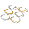 Geometric Water Drop Stainless Steel Bracelet For Women With Zircon Inlay And 18K Gold Vacuum Plated Finish