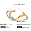 Geometric Water Drop Stainless Steel Bracelet For Women With Zircon Inlay And 18K Gold Vacuum Plated Finish