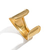 Geometric Wide Surface Glossy Polished Stainless Steel Electroplated Bracelet