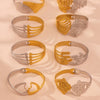 Geometric Wide Version Cut Out 316L Stainless Steel 18K Gold Plated Bracelet