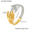 Geometric Wide Version Cut Out 316L Stainless Steel 18K Gold Plated Bracelet