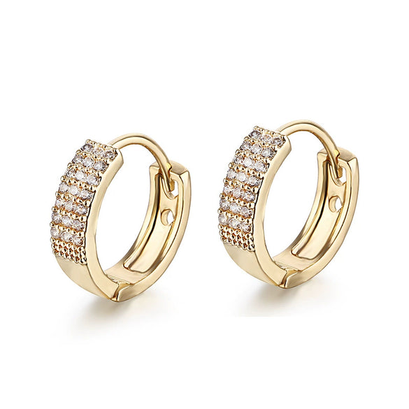 Geometric Zircon Micro Pave Electroplated Earrings Natural Style Unisex Fashion Jewelry