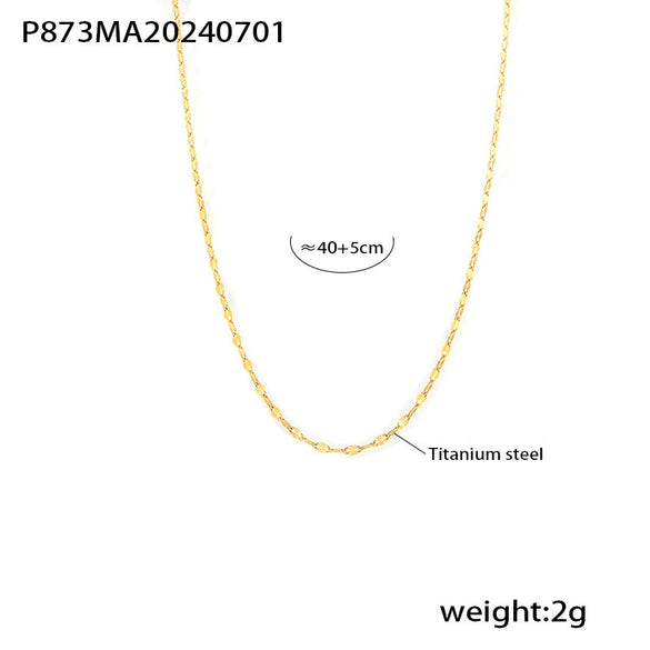 Geometric Zircon Pendant Fish Mouth Clavicle Chain Double Layer Stacked Wear Titanium Steel Gold Plated Temperament Design