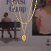 Geometric Zircon Pendant Fish Mouth Clavicle Chain Double Layer Stacked Wear Titanium Steel Gold Plated Temperament Design
