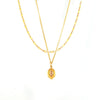 Geometric Zircon Pendant Fish Mouth Clavicle Chain Double Layer Stacked Wear Titanium Steel Gold Plated Temperament Design