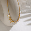 Geometric Zircon Pendant Necklace For Women Goldplated Stainless Steel Irregular Chain With Pvd Finish