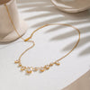 Geometric Zircon Pendant Necklace For Women Goldplated Stainless Steel Irregular Chain With Pvd Finish