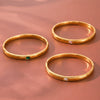 Geometric Zirconembellished Stainless Steel Bracelet For Women With Faderesistant Goldtone Vacuum Electroplated Finish