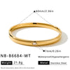 Geometric Zirconembellished Stainless Steel Bracelet For Women With Faderesistant Goldtone Vacuum Electroplated Finish