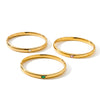 Geometric Zirconembellished Stainless Steel Bracelet For Women With Faderesistant Goldtone Vacuum Electroplated Finish