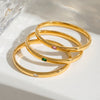 Geometric Zirconembellished Stainless Steel Bracelet For Women With Faderesistant Goldtone Vacuum Electroplated Finish