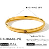 Geometric Zirconembellished Stainless Steel Bracelet For Women With Faderesistant Goldtone Vacuum Electroplated Finish