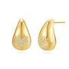 Geometrically Irregular Twisted C Shaped Unisex Earrings In Copper With Zirconia Design