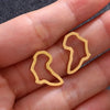 Geometry Pattern Hollow Electroplated Gold Stainless Steel Metal Earrings For Africa Map Design