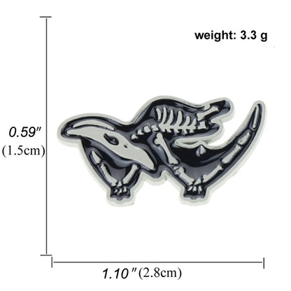 Girl Cartoon Black White Dinosaur Brooch Alloy Drip Oil Pin Badge