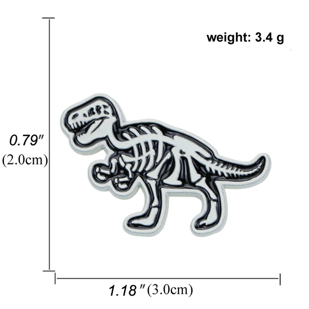 Girl Cartoon Black White Dinosaur Brooch Alloy Drip Oil Pin Badge