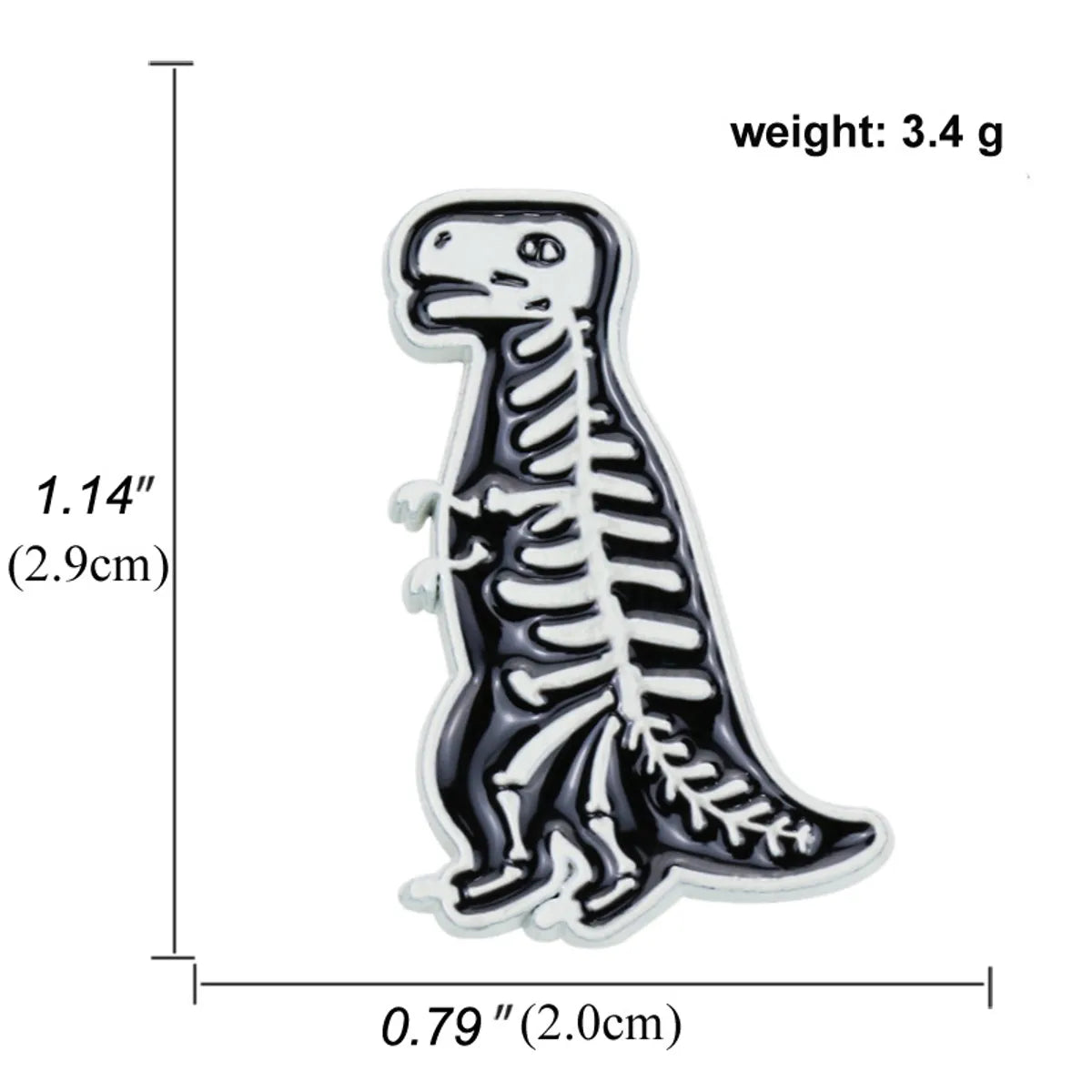 Girl Cartoon Black White Dinosaur Brooch Alloy Drip Oil Pin Badge