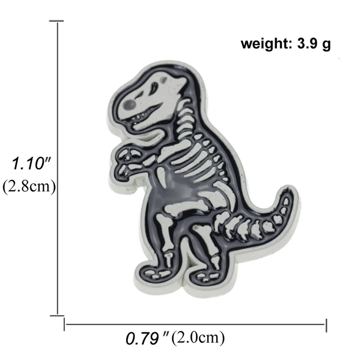 Girl Cartoon Black White Dinosaur Brooch Alloy Drip Oil Pin Badge