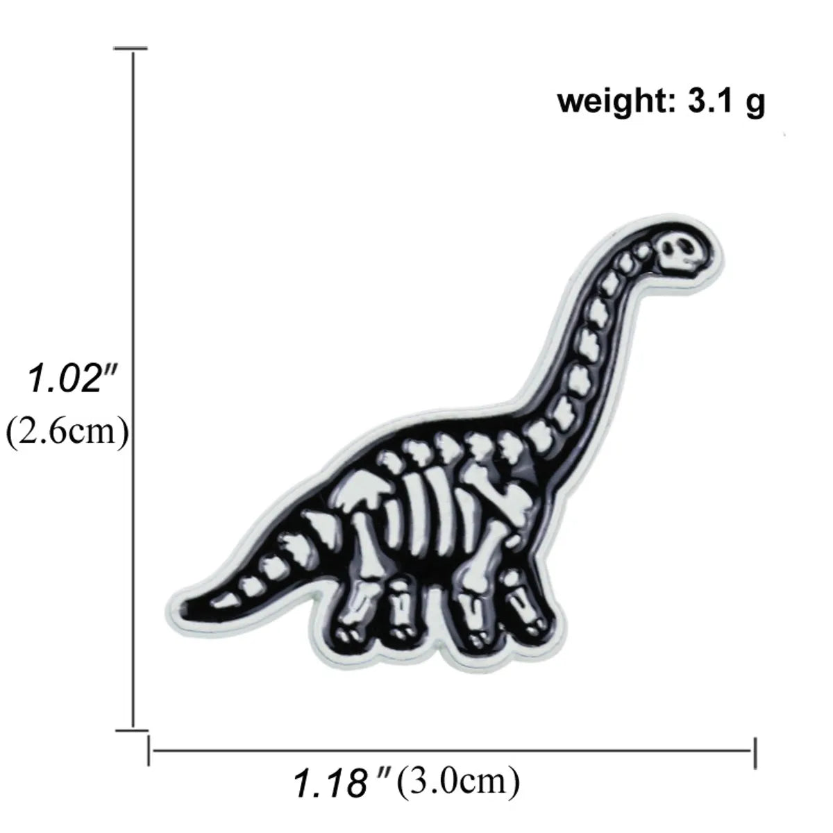 Girl Cartoon Black White Dinosaur Brooch Alloy Drip Oil Pin Badge