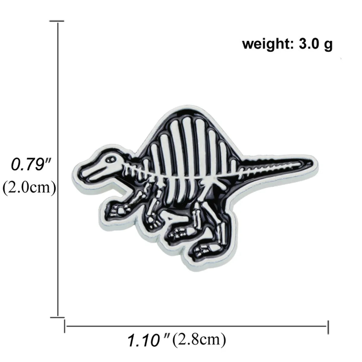 Girl Cartoon Black White Dinosaur Brooch Alloy Drip Oil Pin Badge